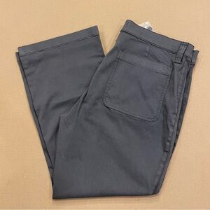 Madewell Kick Out Crop Pants Garments Dyed Sateen Dark Pavement Size 33 NWT